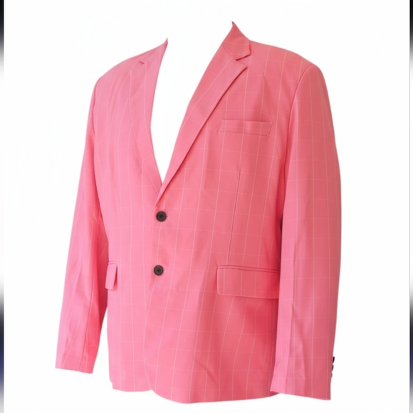 Source Unknown Other - Mens‎ 5X Pink White Pin Stripe 2 Button Blazer